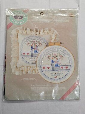 Vtg Dimensions From The Heart Precious Love Wedding Record Needlepoint 51002 New